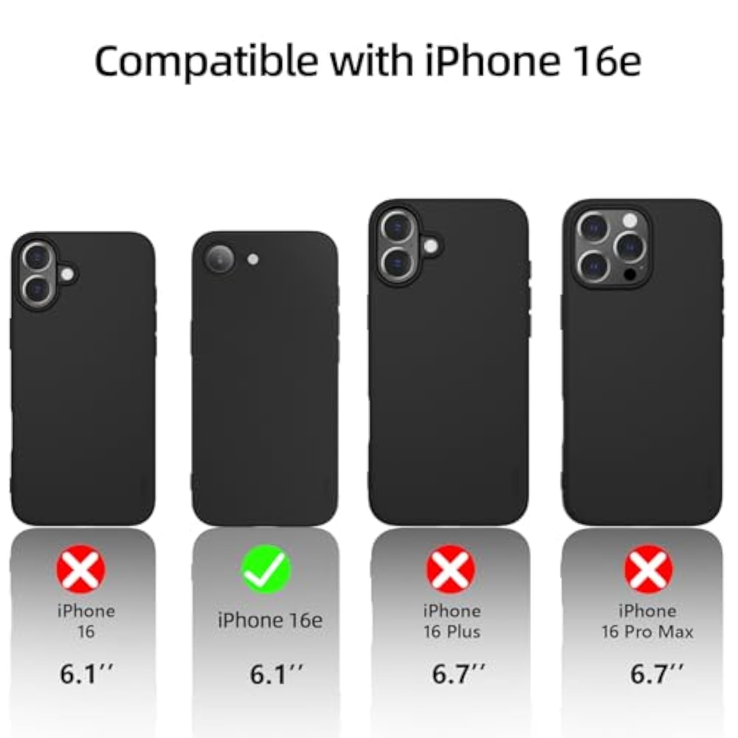 For Iphone 16E Case, Ultra-Thin Silky Soft Touch Lightweight Phone Cover, Slim Fit Anti-Scratch Matte Finish Back Shockproof Cases For Iphone 16E 6.1 Inch 2025, Black