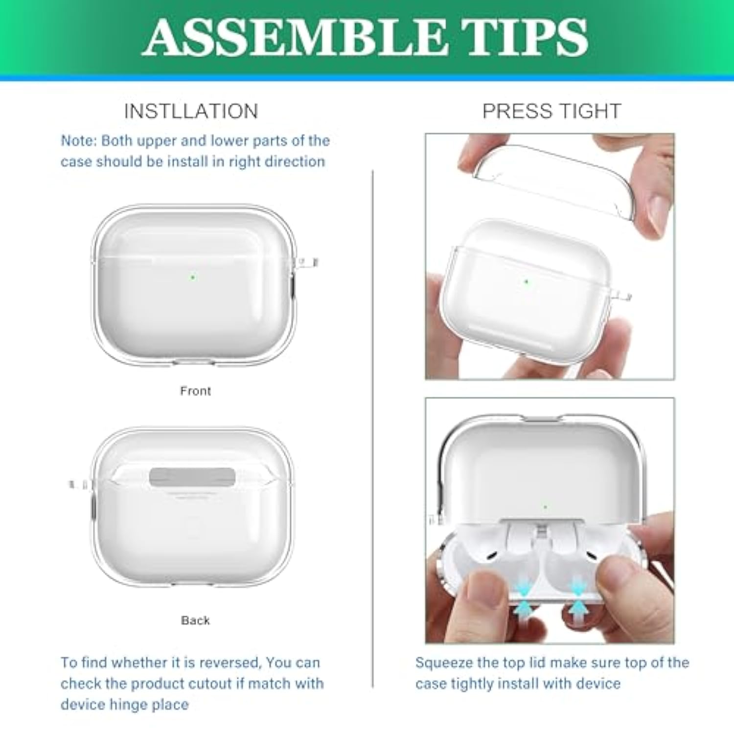 For Airpods Pro 3 Clear Case 2025, Military-Grade Shockproof, Soft Tpu Highly Transparent Anti-Yellowing For Airpods Pro 3 Case With Cleaning Kit & Cute Round Buckle, Clear White