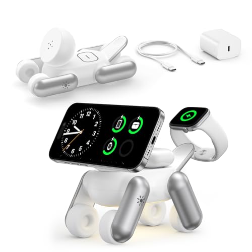 3 in 1 Charging Station for  Devices, Magnetic Wireless Fast Charger Stand Compatible with MagSafe for iPhone 17/16/15/14/13/12/Air Series,