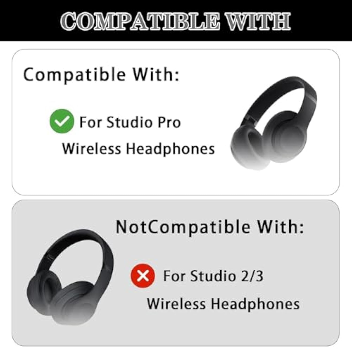 Studio Pro Silicone 2 In 1 Case Cover Set, Anti-Scratch Ear Pad Cover/Zipper Headband Cover For Beats Studio Pro Headphone, Studio Pro Soft Silicone Protector Accessories(Red)