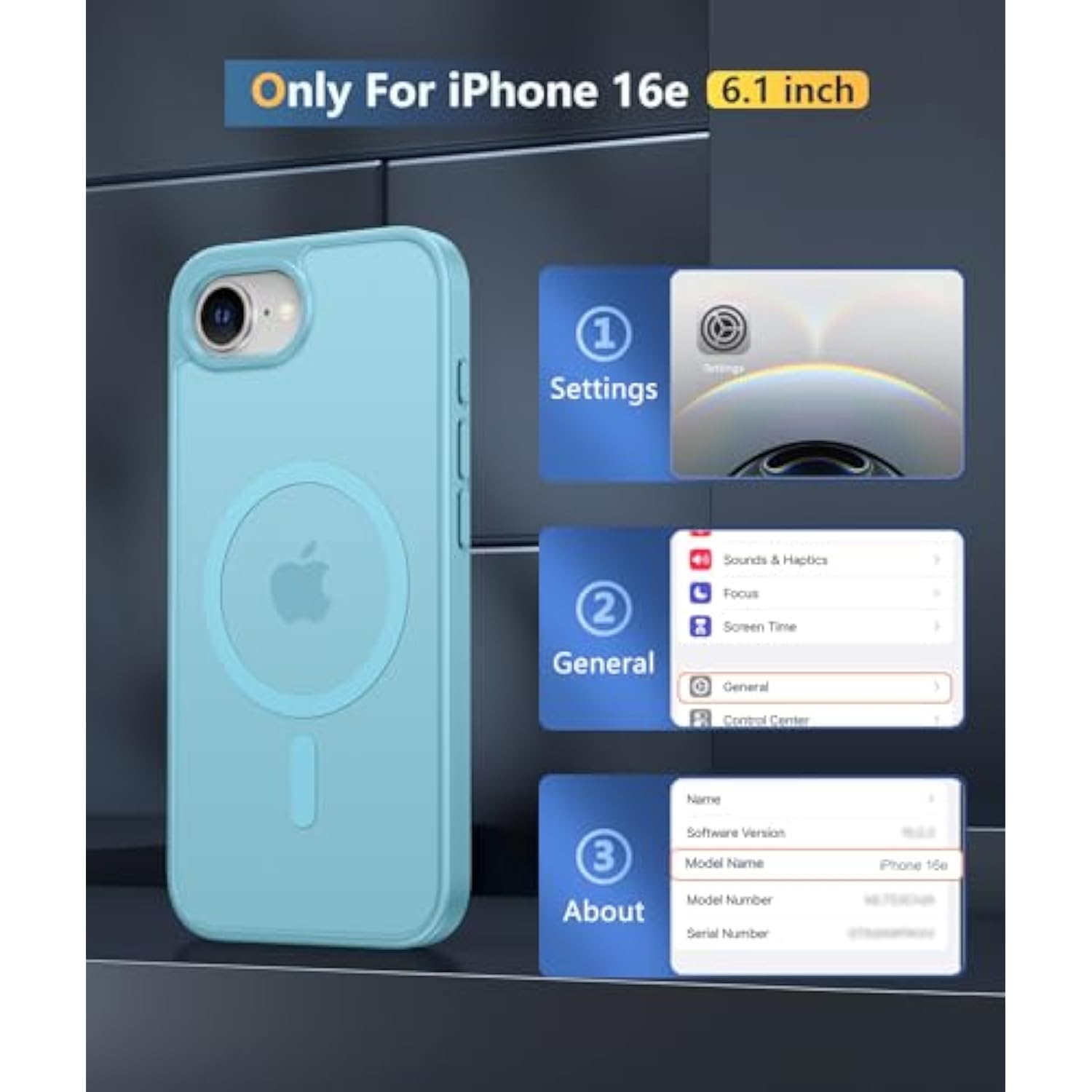 For Iphone 16E Phone Case: Iphone 16E 2025 Magnetic Matte Grade Drop Protection Phone Cover | Slim Anti-Slip Durable Shockproof Cases