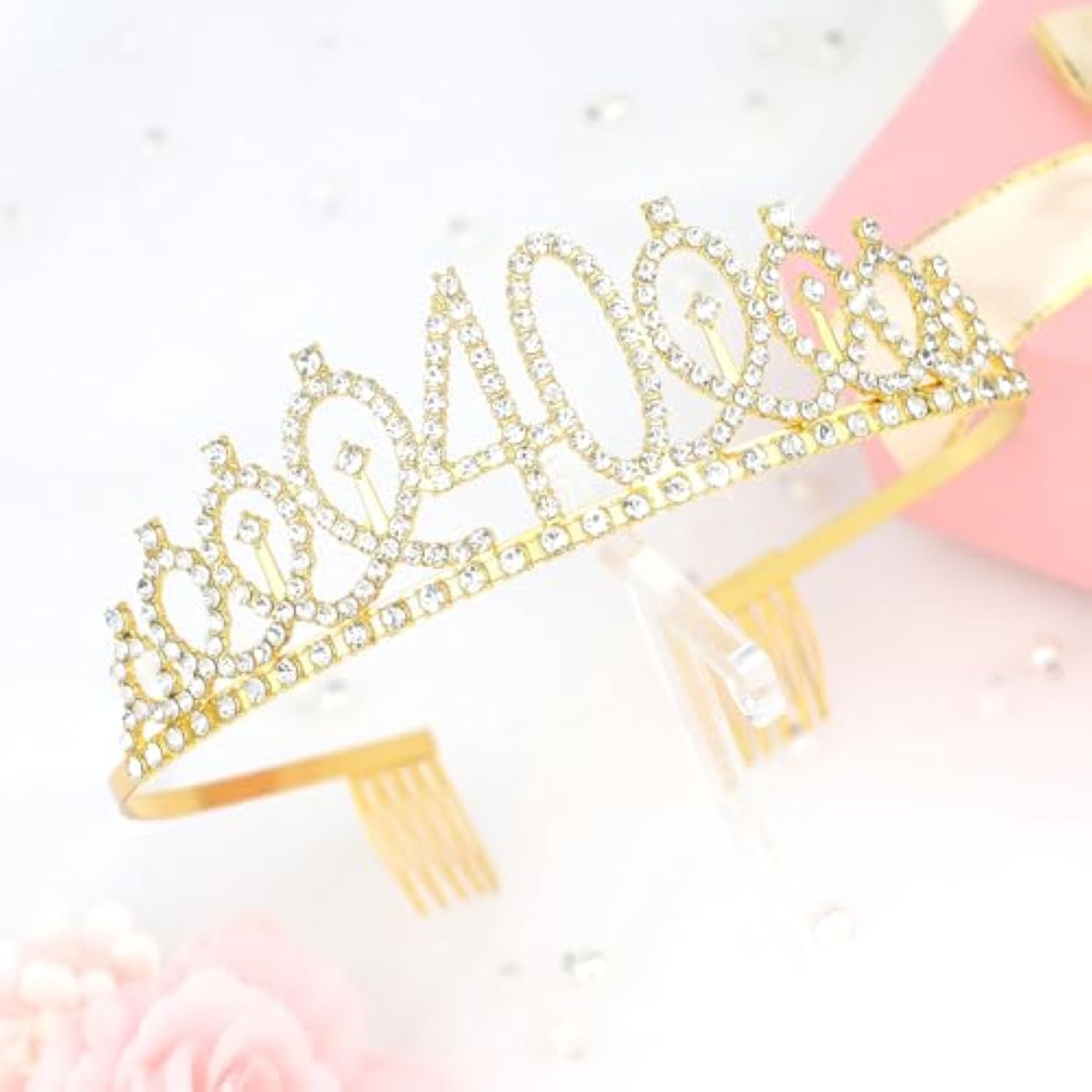 40Th Birthday Crown + Sash Set, Party Favor Gifts And Decorations For Her Friends