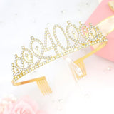 40Th Birthday Crown + Sash Set, Party Favor Gifts And Decorations For Her Friends