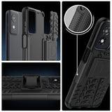 For Moto G Play 2024 Case With 2 Pack Screen Protector,Military Grade Shockproof, Heavy Duty Robust Bumper Cover With Kickstand For Motorola G Play 2024 Phone Black