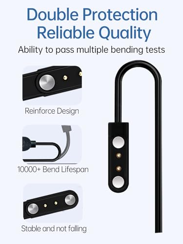 Charging Cable for ITHUGE AI Smart Glasses, Magnetic USB Flexible One to Two Double-Ended Charging Cable Accessories with Type-C to USB Adapter(with