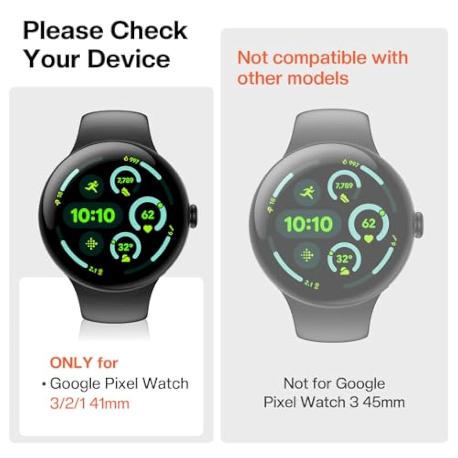 6Pcs Compatible With Google Pixel Watch 3/2/1 Screen Protector 41Mm Accessories, Anti-Scratch Self-Healing Soft Film With Installation Kit, Face Case Cover For Pixel Watch 41 Mm