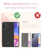 for  Galaxy S26 Cute Love Heart Kickstand Woman Girls Phone Case with Screen Protector: Luxury Plated Gold Edge Slim Soft TPU Full Camera