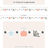 Pastel Halloween Garland with Pumpkin Ghost Spiderweb Flag for Kids Party Baby Shower Decor