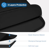 MOSISO 13.3 inch Laptop Case, 13-13.3 inch Laptop Sleeve Compatible with MacBook Air 13 13.6/Pro 13/Pro 14,HP Dell ASUS Lenovo Notebook, Portable Neoprene Carrying Computer Bag with Bevel Pocket,Black