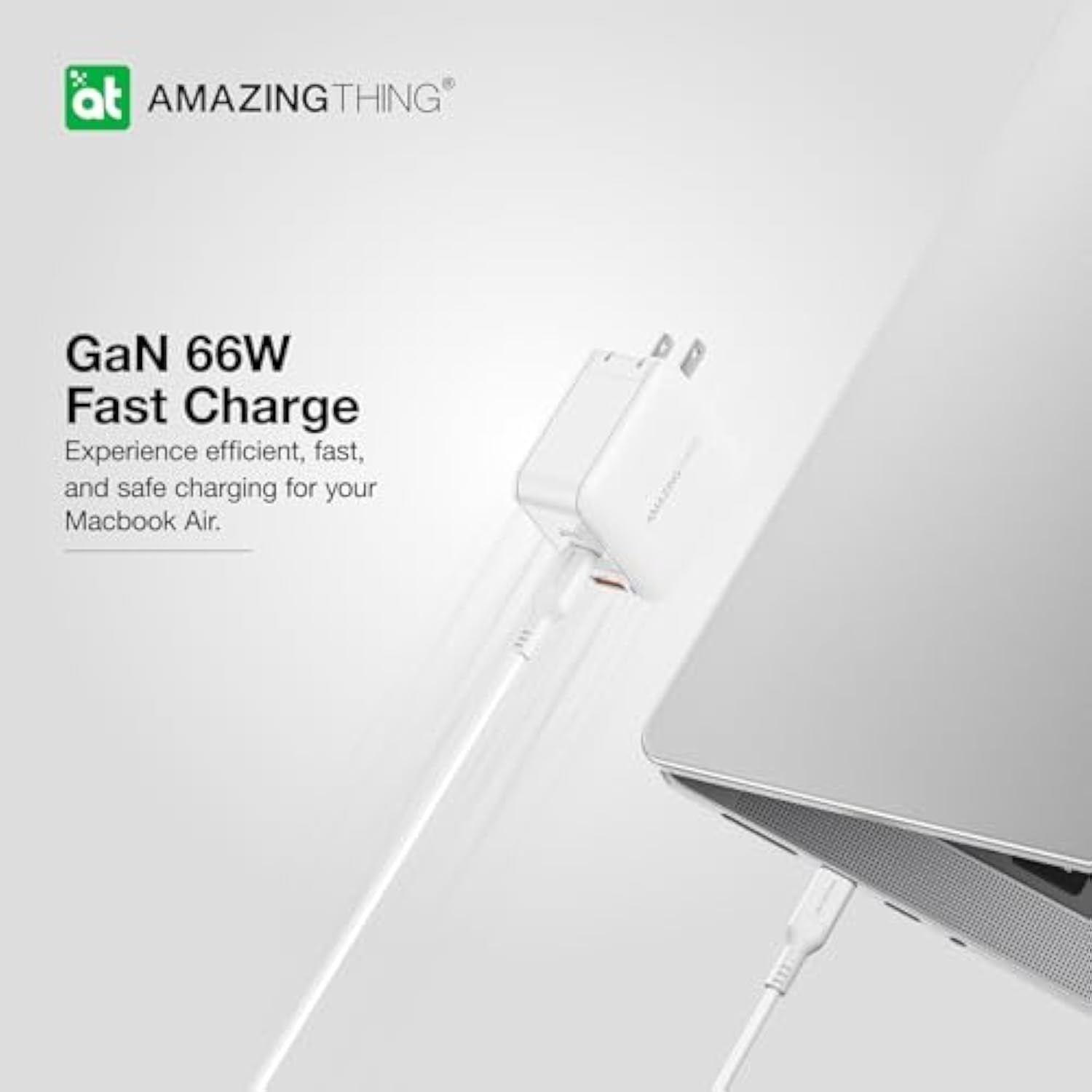 66W Gan Wall Charger With 2 Type C And 1 Usb A Ports, Fast Usb C Charger Block, Compact Charging Power Adapter For Macbook Pro/Air/Ipad/Iphone/Samsung/Dell/Laptop/Tablet, White