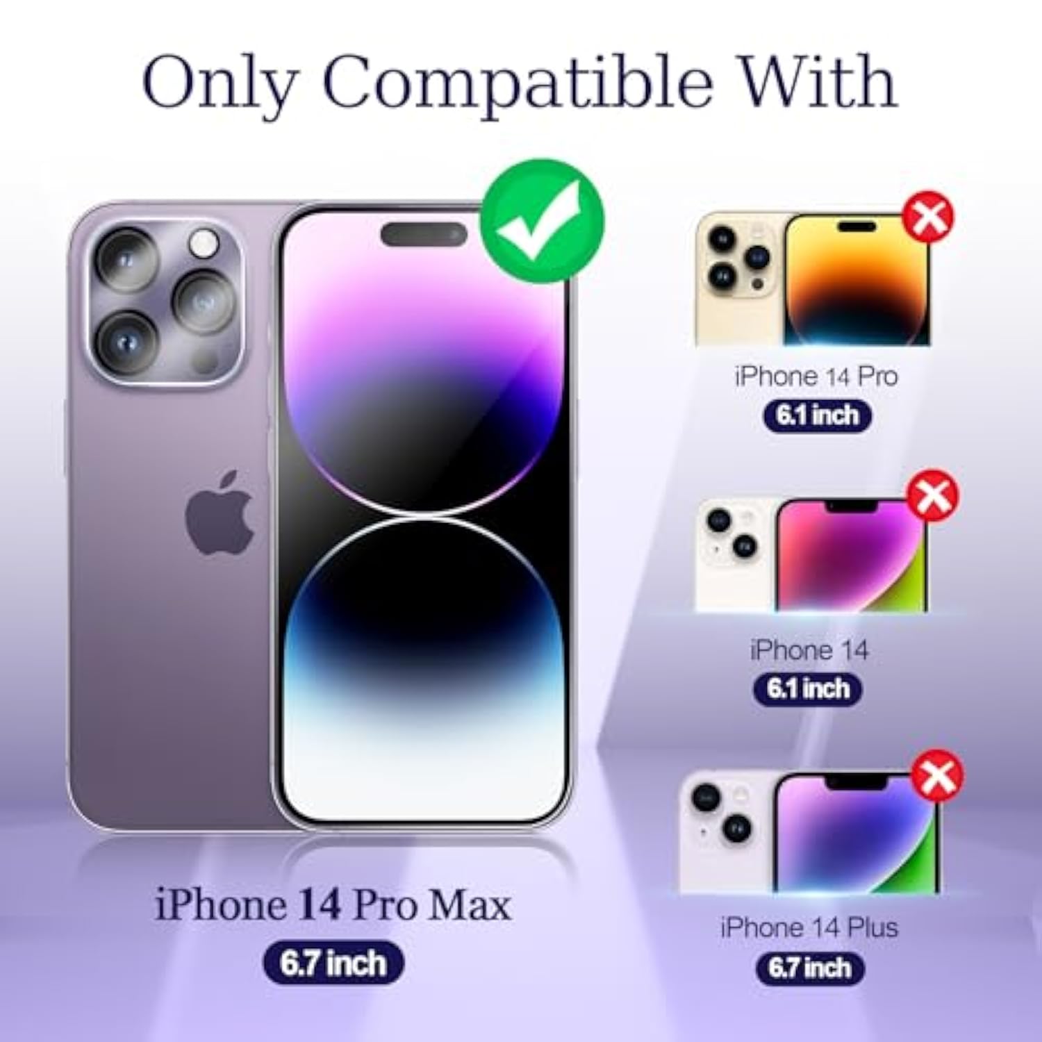 Privacy Screen Protector For Iphone 14 Pro Max 6.7", Tempered Glass Screen & Camera Lens Protector, Anti-Fingerprint, Easy Installation, 3-Pack