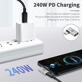 240W Right Angle Usb C, 40Gbps Usb C 90 Degree Adapter Male To Female Adapter