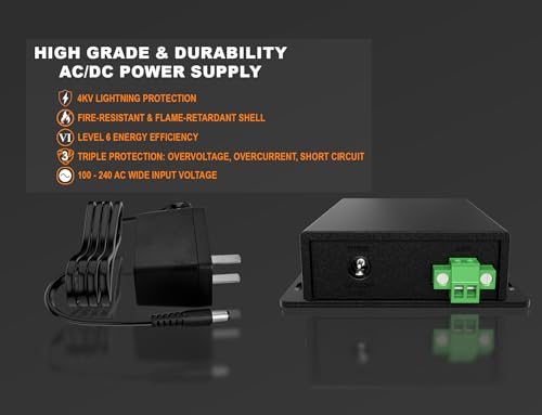Ethernet Range Extender 600M 2000Ft Over Twisted Utp Kit Or Bnc Cable Or Copper Wire - Compatible With Any Ethernet Device - Lan Distance Repeater Booster Bridge - Bnc To 2Pin Adapters In Set
