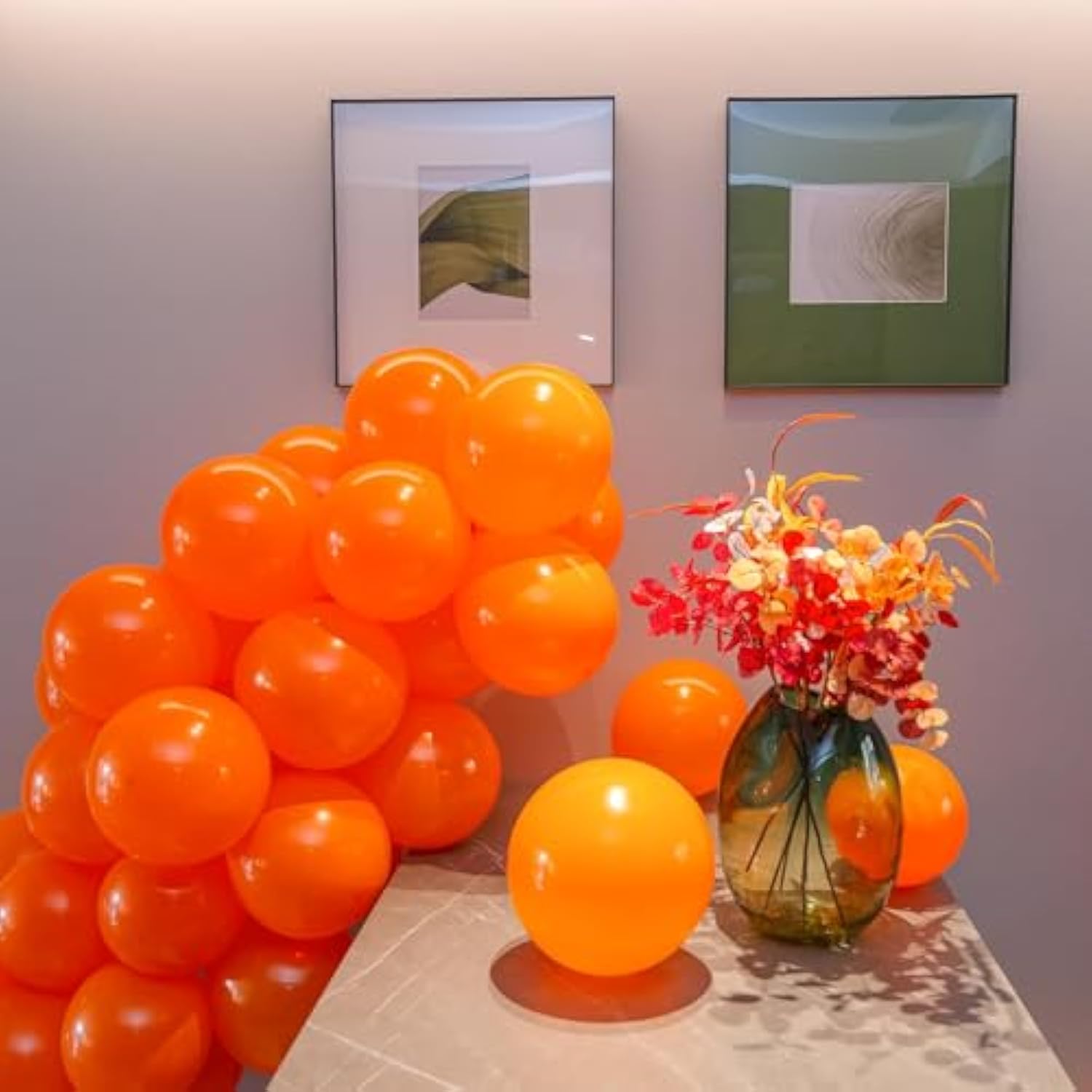 100Pcs 12-Inch Orange Latex Balloons Helium Quality Party Decorations