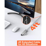 Usb 3.0 Hub, 6 Ports Ultra Slim Data Usb Hub With 4Ft Extended Cable, Usb Mult