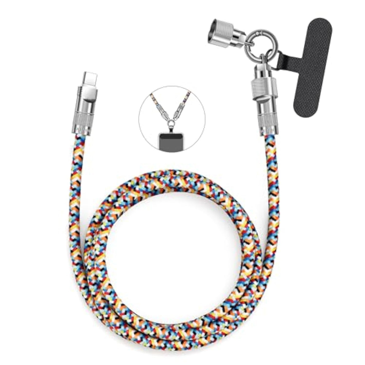 For Iphone Charging Cable 4Ft Cell Phone Lanyards 60W For Iphone Fast Charger Cord Universal Phone Strap Crossbody Charging Cord Multifuctional Phone Charger For Iphone 14 13 12 11 Pro Max Plus