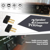 2 Pin Black Speaker Cable, 1 Inch, 2 Count, Male-To-Male, Compatible With Pioneer, Akai, Allied Radio Shack Receivers