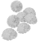 10" White Tissue Pom Poms DIY Tissue Paper Flowers for Birthday Wedding Baby Shower Tea Party Dessert Table Decoration, Pack of 18