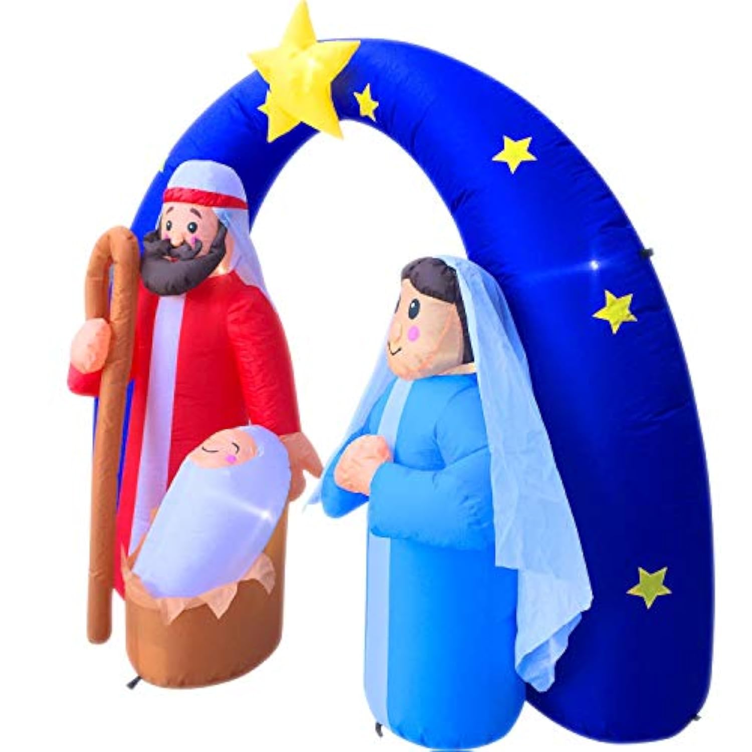 Christmas Inflatables Outdoor Decorations For The Yard Blow Up Nativity Sets Star Of Bethlehem Arch W/Led Lights And Blo