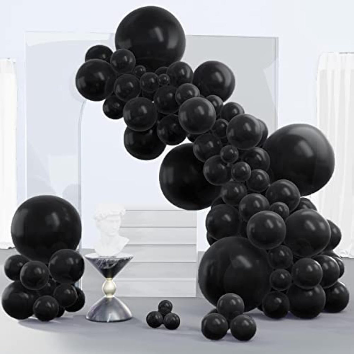 Black Balloons 140pcs Matte Black Latex Balloon Arch Kit Garland for Party Decorations