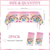 Princess Table Cloth, Princess Birthday Party Decorations, 70 * 43 Inches Waterproof Plastic Once Upon A Time Birthday Party Tablecloth For Girls