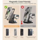 3 In 1 Magnetic Foldable Wireless Charger For Samsung, Fast Mag-Safe Charging Station For Galaxy S25 S24 S23 Ultra Plus/Z Fold/Z Flip 7/6/5, Charger Stand For Galaxy Watch Ultra /8/7/6/5/Pro, For Buds