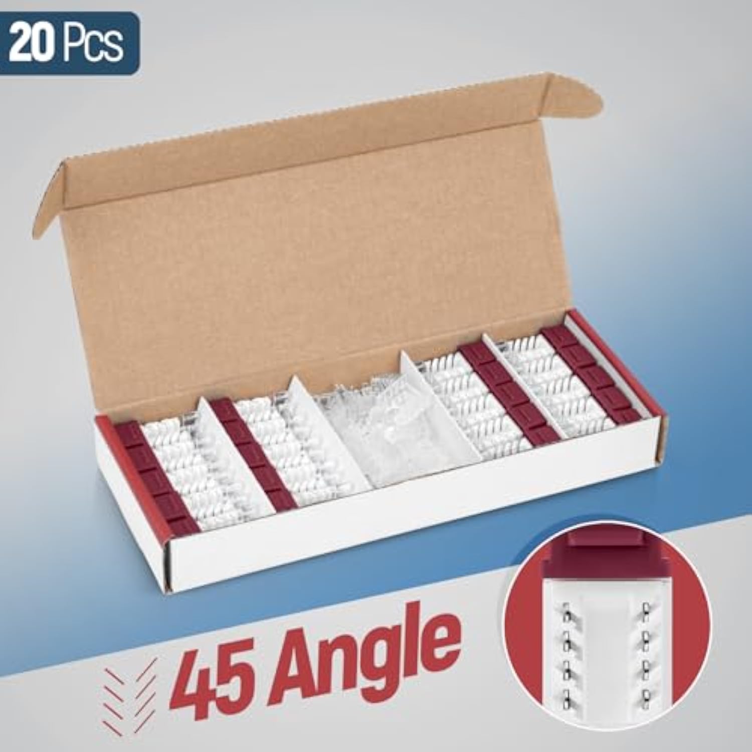 45° Angled Cat6 Keystone Jack In Red - Slim Profile Rj45 Ethernet Connector -