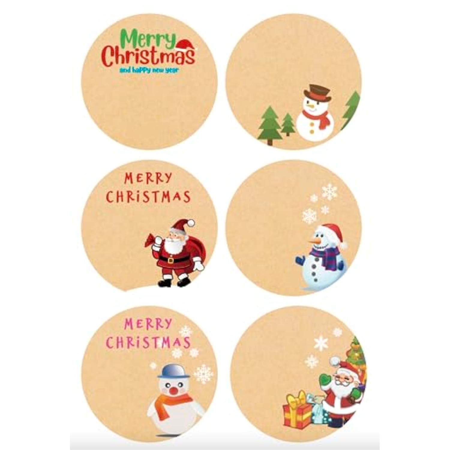 2 Inch 90 Pcs Merry Christmas Stickers Labels Adhesive Decorative Envelope Seals Stickers For Boxes Cards Envelopes
