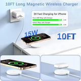 ? MFi Certified?Magnetic Wireless Charger,2Pack 10FT  Mag-safe Charger,Fast MagSafe Charging Wireless iPhone Charge Pad USB C Block Adapter