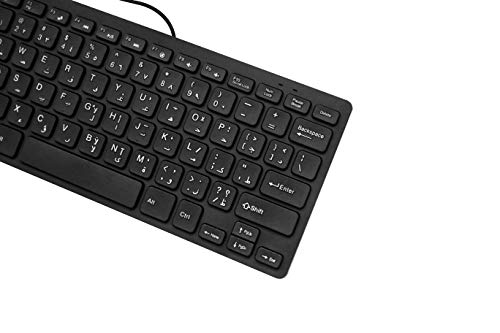 Arabic And English 78 Keys Wired Mini Keyboard - With Keyboard Cover Usb Computer Keypad For Laptop Mac Windows 10/8 / 7 / Vista/Xp