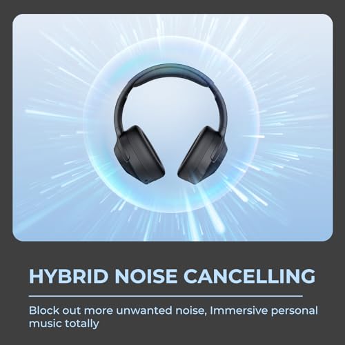 E11-A Active Noise Cancelling Headphones Wireless Bluetooth Headphones with Rich Bass, Wireless Headphones with Clear Calls, Bluetooth 5.0, 30 Hours