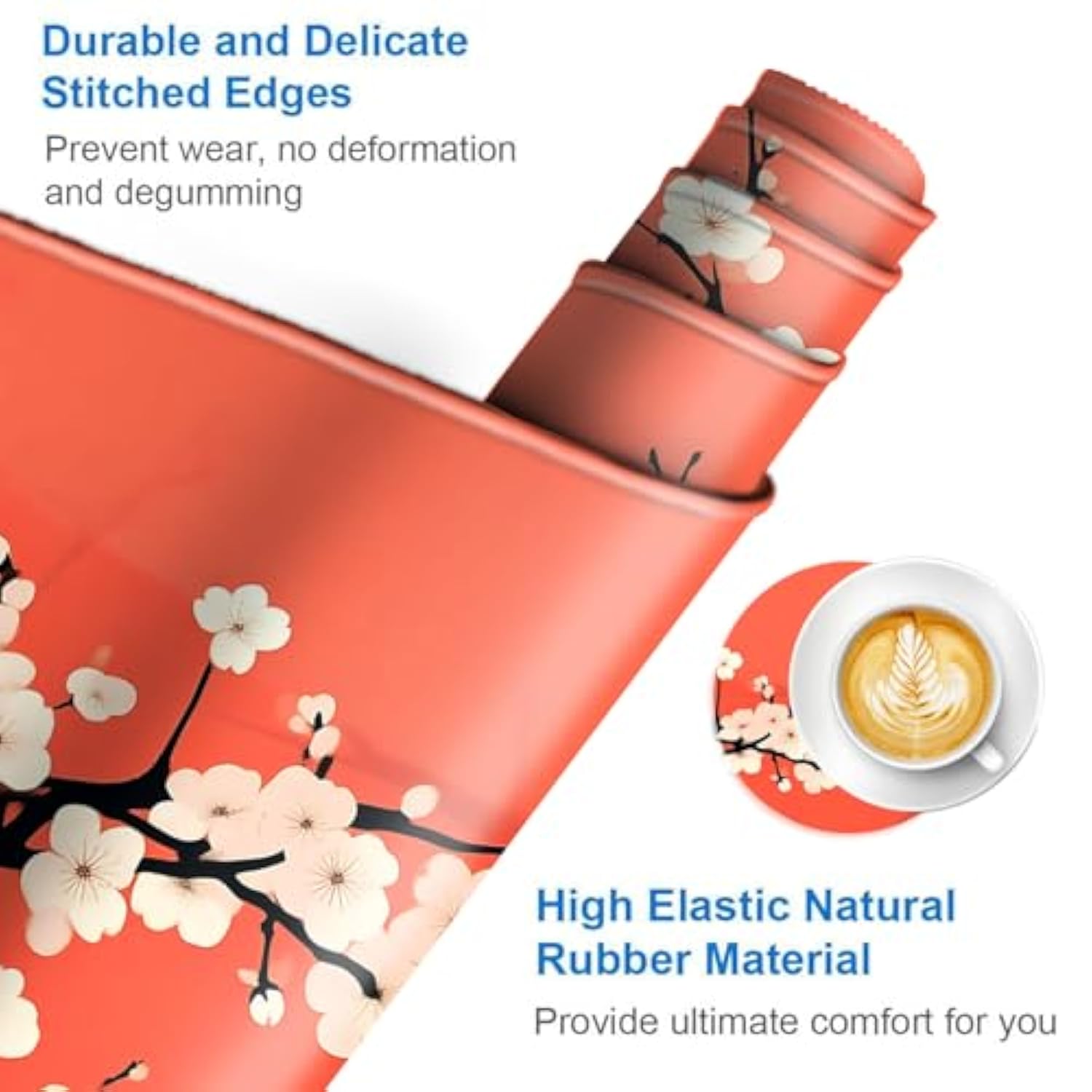 Large Mouse Pad And Keyboard Wrist Rest, Desk Pad For Keyboard And Mouse, 4-In-1 Large Gaming Mouse Pad With Wrist Support, Desk Mat For Home Office Study Game,Beautiful Flowers