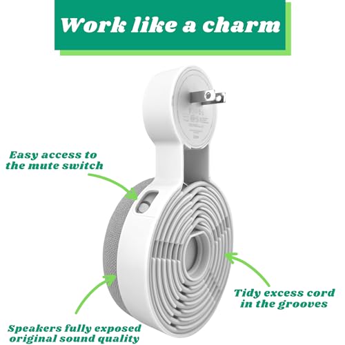 Outlet Wall Mount Holder for Google Nest Mini and Google Home Mini, A Space-Saving Accessories with Cord Management for Google Smart Speakers 1st