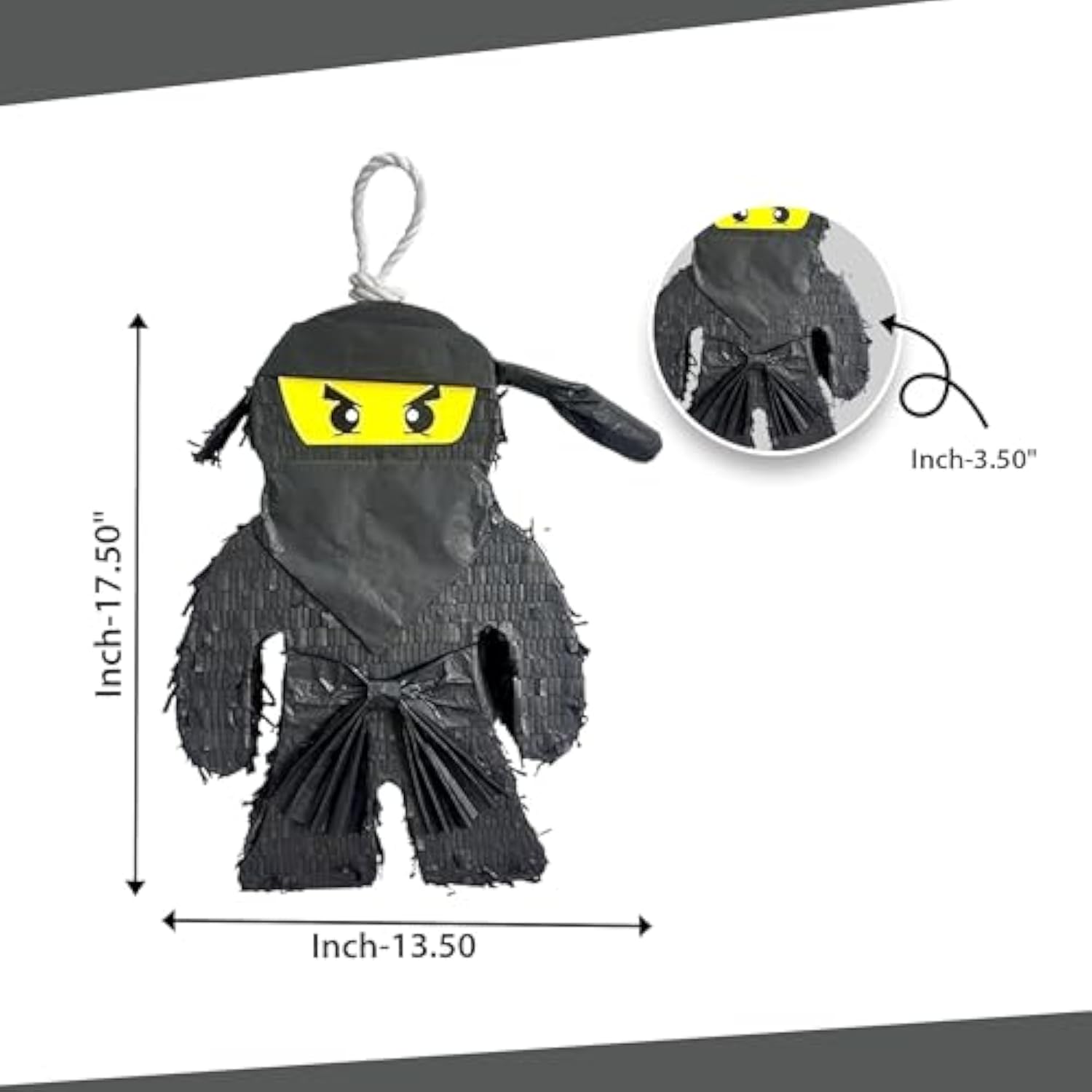 Apinata4U Black Ninja Pinata With Stick And Blindfold Ninja Themed Birthday Party Decoration Party Decor For Martial Arts Themed Events Kids Supplies Birthday Gift For Kids Favors