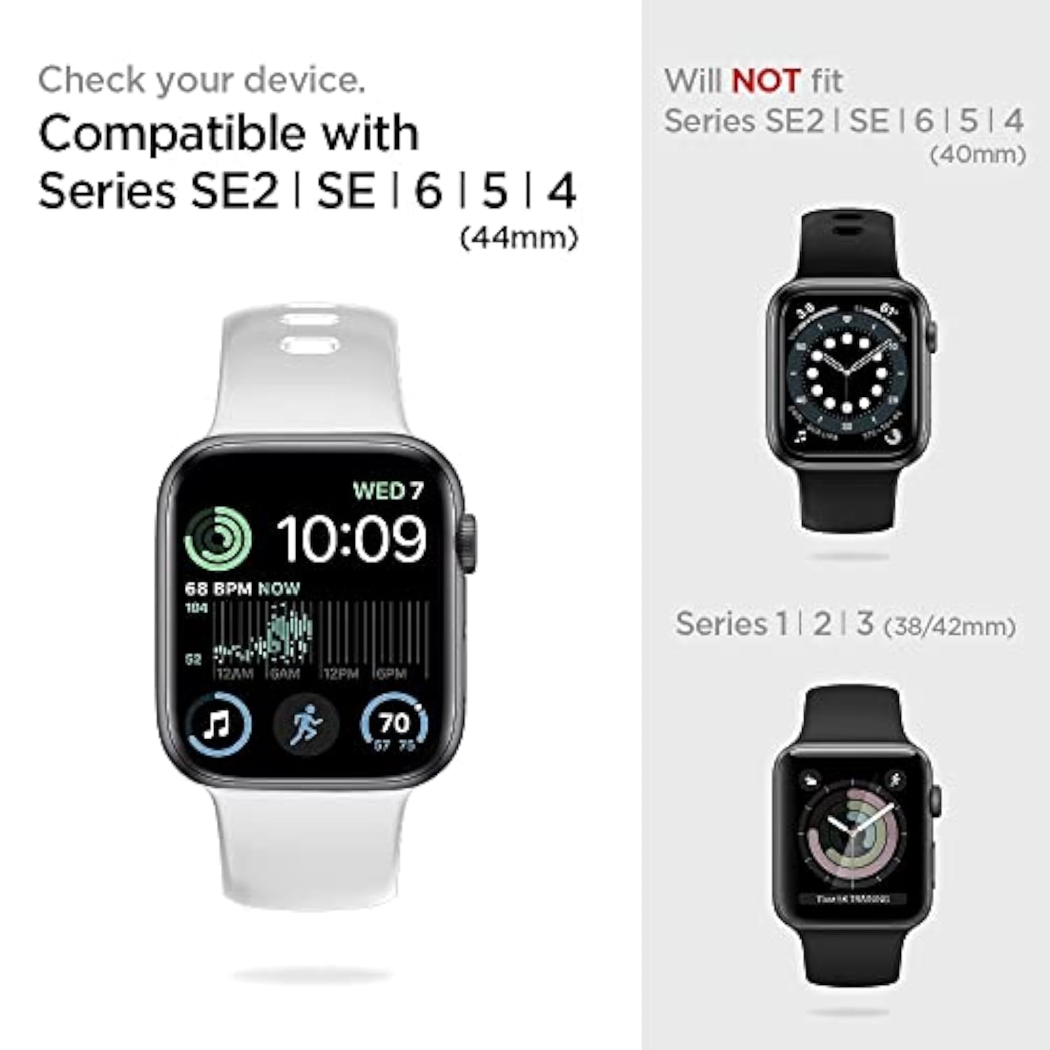 Spigen ProFlex EZ FIT Screen Protector Designed for Apple Watch SE 2/6 / SE / 5/4 (44mm) - 2 Pack