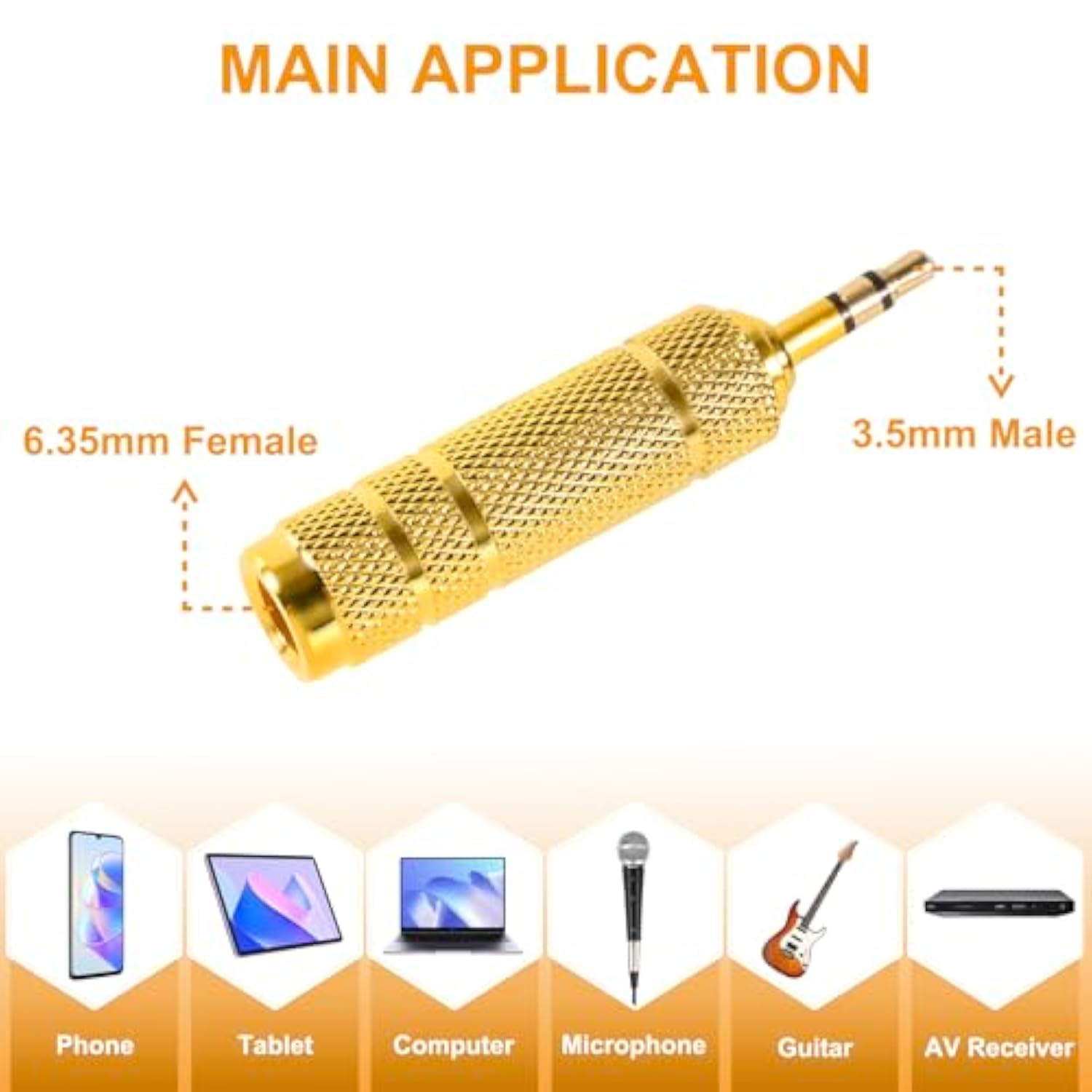4 Pack Headphone Jack Adapter - 3.5Mm (1/8 Inch) Male To 6.35Mm (1/4 Inch) Female And 6.35Mm (1/4) To 3.5Mm (1/8) Audio Adapter For Player, Headphone, Guitar Amplifier