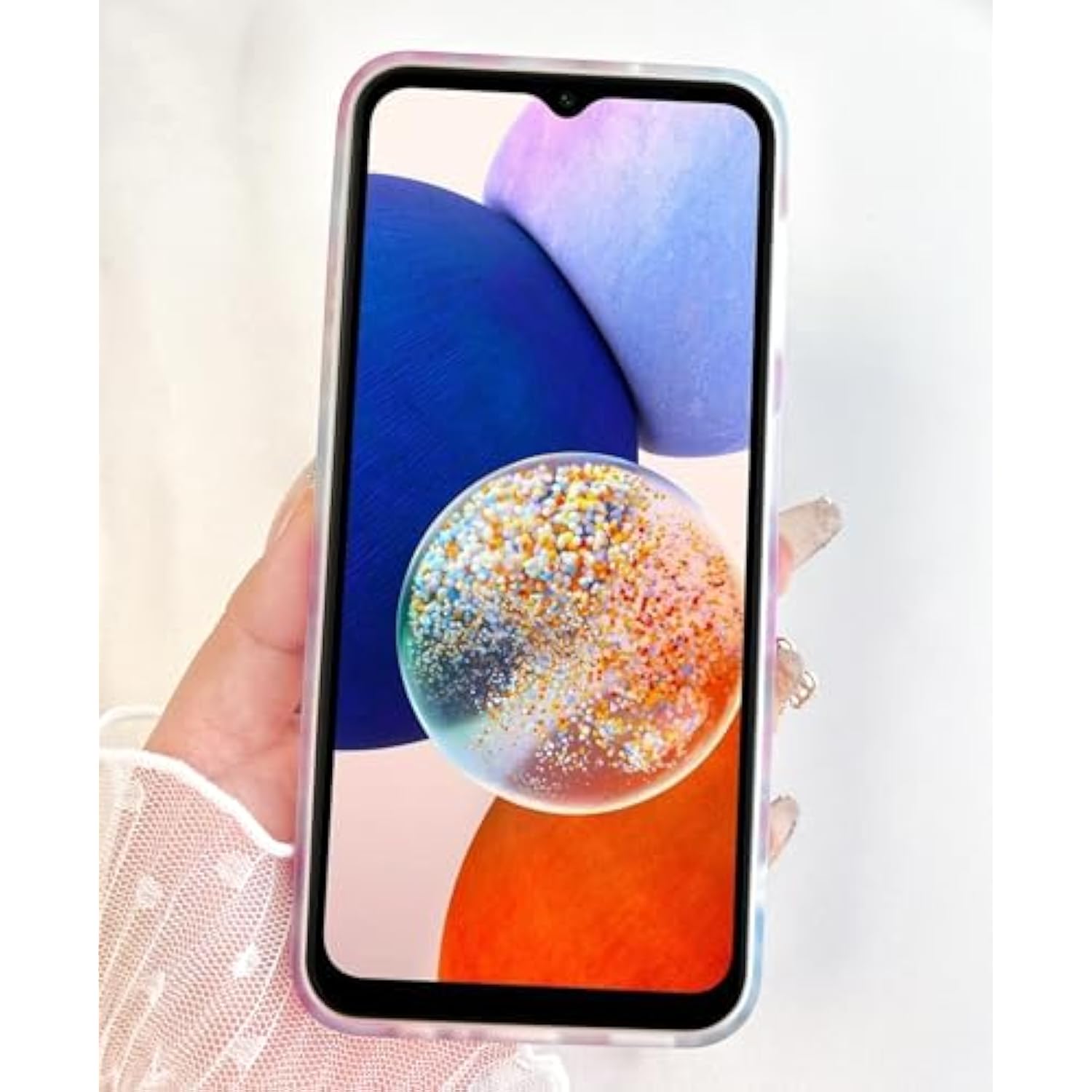 Compatible For Galaxy A14 5G Case, Cute Clear Flowers Design For Girls Women Shell Pattern Soft Lightweight Slim Fit Tpu Shockproof Phone Cover For Galaxy A14 6.6", Pink Garden Floral