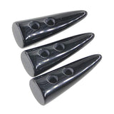 Buttons 10Pcs Black Color Resin Toggle Buttons Horn Tooth Shape Two Ho