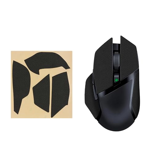 Mouse Grip Tape Compatible With Razer Basilisk X Hyper Speed Grip Tape - Non-Slip Faux Leather - Black