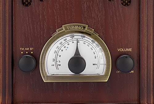 Retro AM/FM Radio with Bluetooth - Classic Wooden Vintage Retro Style Speaker