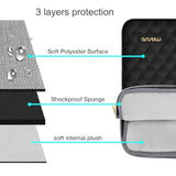 MOSISO Laptop Sleeve Compatible with MacBook Air/Pro, 13-13.3 inch Notebook, Compatible with MacBook Pro 14 inch M4 M3 M2 M1 2025-2021, Square Quilted Bag with Detachable Small Case&Handle, Black