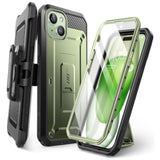 SUPCASE iPhone 15 Case with Kickstand & Screen Protector, Green