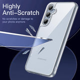 Case for  Galaxy A55 5G, Non-Yellowing Shockproof Bumper Protective Phone Cover, Anti-Scratch Hard PC Back (Clear)