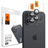 Spigen Camera Lens Screen Protector [GlasTR EZ Fit Optik Pro] Designed for iPhone 16 Plus/iPhone 16 [Case Friendly] - Black [2 Pack]