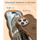 Magnetic For Iphone 16 Pro Max Case, Compatible With Magsafe Wavy Frame Cute Translucent Matte Hard Back Silicone Bumper Shockproof Phone Case For Iphone 16 Pro Max Women Girls, Brown