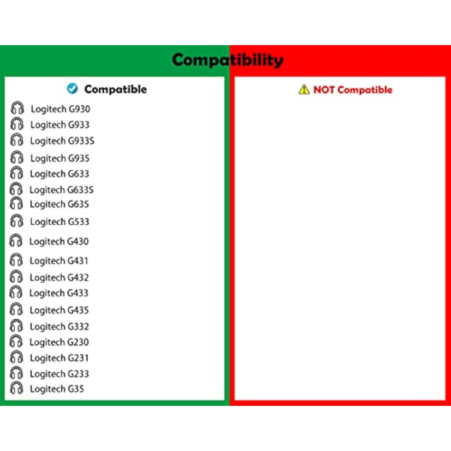 Headphone Replacement Ear Pads Cushions Headset Earpads Compatible With Logitech G930 G933 G933S G935 G633 G633S G635 G533 G430 G431 G432 G433 G332 G230 G231 G233 G35 Headphones