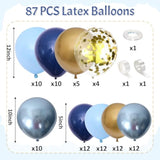 Blue & Gold Balloon Garland Arch Kit for Birthdays, Weddings & Showers