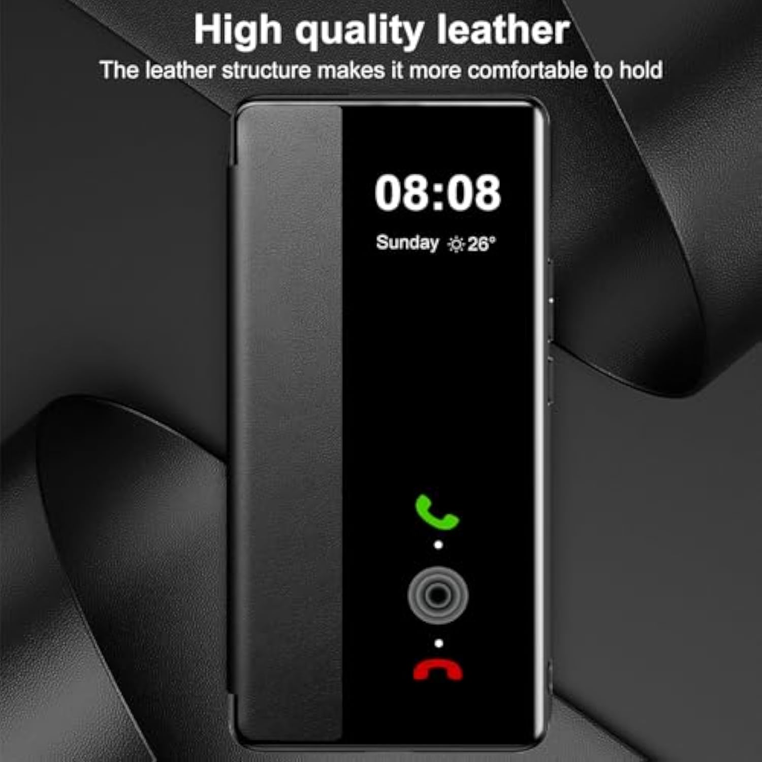 For Samsung Galaxy S25 Edge Case Flip Leather Cover Clear S-View, For Samsung S25 Edge Phone Case Smart Window Hard Flip, Shockproof Protective Cover Galaxy S25 Edge 5G Case Clear View