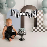 Race Car Birthday Highchair Banner - Black White Race Car Birthday Decorations,1St Birthday Race Car Banner,First Birthday Photo Prop Cars Theme Brand: