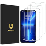 Screen Protector For Iphone 14/13/13 Pro [2-Pack] Double Shatterproof Tempered Glass [Easy Installation Frame] [9H Hardness] [99.99% Hd Clear] [Bubble Free] For Apple 14/13/13 Pro 6.1''